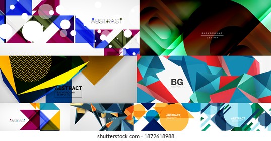 Set of abstract backgrounds. Vector illustration for covers, banners, flyers, social media