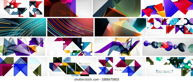 Set abstrakter Hintergründe. Vektorgrafik für Cover, Banner, Flyer, soziale Medien
