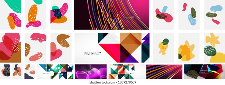 Set of abstract backgrounds. Vector illustration for covers, banners, flyers, social media
