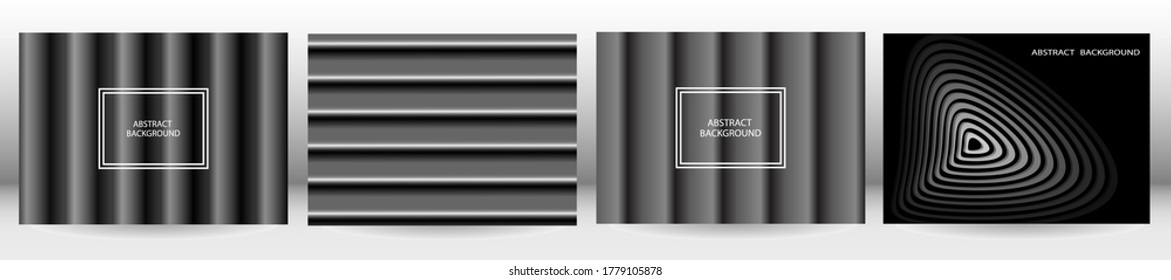 Set of abstract backgrounds, vector. Volumetric geometric shapes. Cover design for magazine, book, splash, banner.