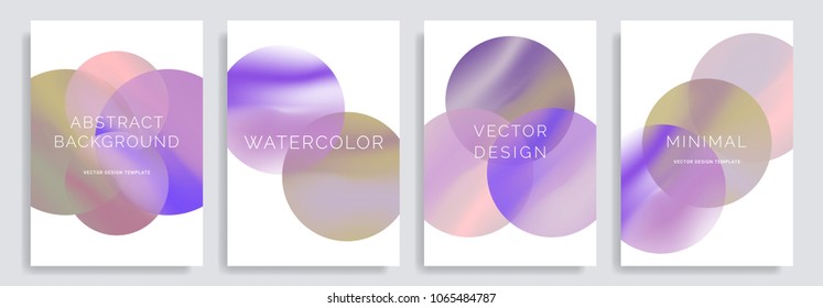 Set of abstract backgrounds with vibrant gradient shapes. Design template for covers, placards, posters, flyers, presentations, cards, banners, advertisement, identity. Vector illustration. Eps10