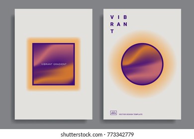 Set of abstract backgrounds with vibrant gradient shapes. Design template for covers, placards, posters, flyers, presentations, cards, banners, advertisement, identity. Vector illustration. Eps10