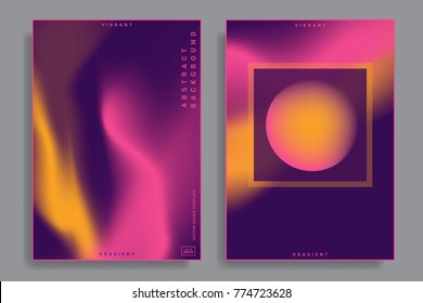 Set Of Abstract Backgrounds With Vibrant Gradient Shapes. Design Template For Covers, Placards, Posters, Flyers, Presentations, Cards, Banners, Advertisement, Identity. Vector Illustration. Eps10