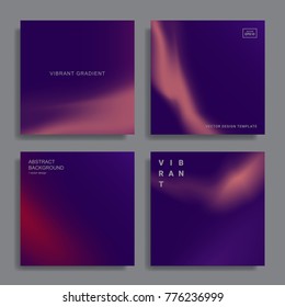 Set of abstract backgrounds with vibrant gradient shapes. Design template for covers, placards, posters, flyers, presentations, cards, banners, advertisement, identity. Vector illustration. Eps10