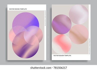 Set of abstract backgrounds with vibrant gradient shapes. Design template for covers, placards, posters, flyers, presentations, cards, banners, advertisement, identity. Vector illustration. Eps10