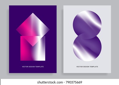 Set of abstract backgrounds with vibrant gradient shapes. Design template for covers, placards, posters, flyers, presentations, cards, banners, advertisement, identity. Vector illustration. Eps10