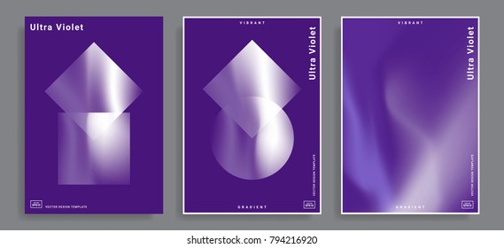 Set of abstract backgrounds with vibrant gradient shapes. Design template for covers, placards, posters, flyers, presentations, cards, banners, advertisement, identity. Vector illustration. Eps10