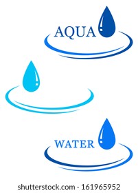 set of abstract backgrounds with water drop sign