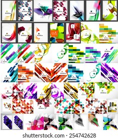 Conjunto de fondos abstractos. Olas, borrosidad, geométricas, brillantes y otros diseños