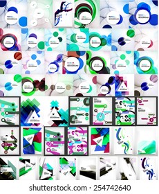 Set of abstract backgrounds. Wave, blur, geometric, shiny and other designs