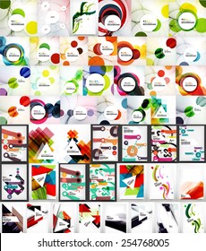 Conjunto de fondos abstractos. Olas, borrosidad, geométricas, brillantes y otros diseños