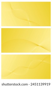 Conjunto de fondos abstractos con ondas para el Anuncio. Mediano tamaño de Anuncio. Fondo de Vector con líneas. Elemento para el diseño. Folleto. Naranja y amarillo