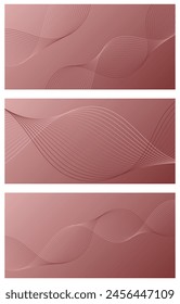 Conjunto de fondos abstractos con ondas para el Anuncio. Mediano tamaño de Anuncio. Fondo de Vector con líneas. Elemento para el diseño. Folleto. Rojo