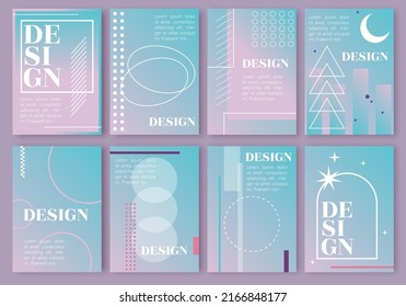 Set of abstract backgrounds for your design. Collection of modern designs. Minimal covers design. Colorful gradients. Future geometric patterns. Modern abstract covers set. Cool gradient shapes