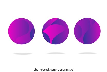 Set of abstract badges, icons or shapes in trendy purple colors.