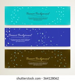 Set of abstract banner background with leaf