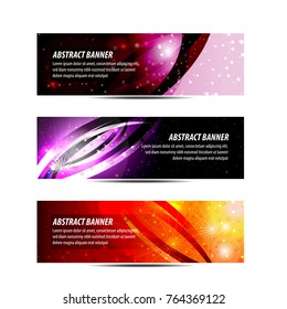 Set of abstract banner background templates in vector format, for your design needs such us promotional, campaign, newsletter, web, etc