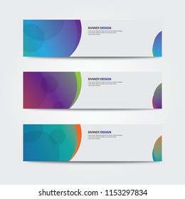 Set Abstract Banner Design Blue Orange Stock Vector (Royalty Free ...