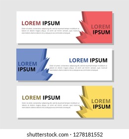 Set of abstract banner design. Modern horizontal template background vector illustration.