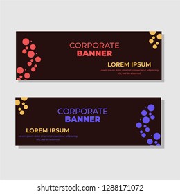 Set of abstract banner design. Modern horizontal template background vector illustration.