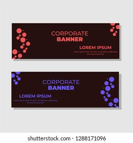 Set of abstract banner design. Modern horizontal template background vector illustration.