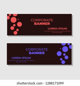 Set of abstract banner design. Modern horizontal template background vector illustration.