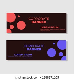 Set of abstract banner design. Modern horizontal template background vector illustration.