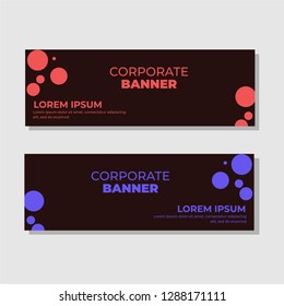 Set of abstract banner design. Modern horizontal template background vector illustration.