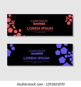 Set of abstract banner design. Modern horizontal template background vector illustration.