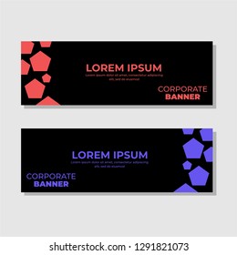 Set of abstract banner design. Modern horizontal template background vector illustration.
