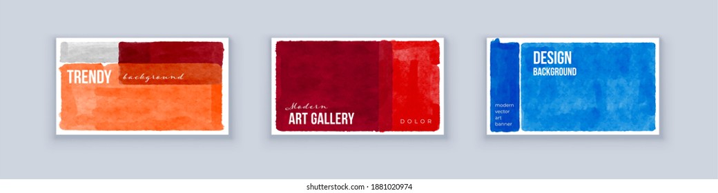 Set of Abstract Banner Design for Social Media, Stories and Post. Modern Background in Vivid Colors. Modern Abstract Hand Painting Artwork for web Banner