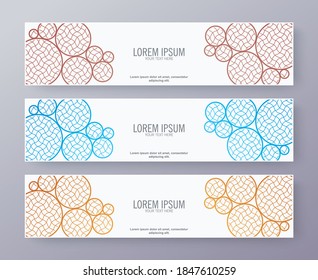 Set of Abstract Banner designs in white circle