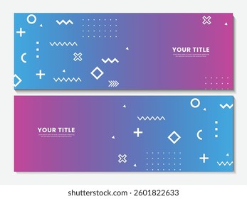 Set of abstract banner with geometric shapes elements design