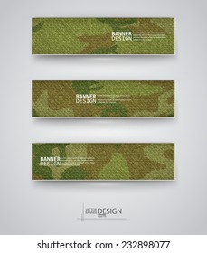 Set of abstract banner with khaki background. Vector illustration.