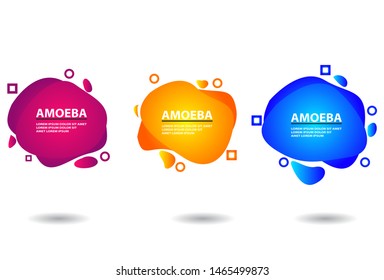 Set of abstract banner. Liquid shape elements with color gradient. Vector illustrations