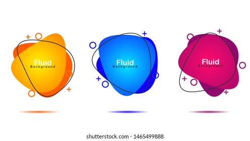 Set of abstract banner. Liquid shape elements with color gradient. Vector illustrations