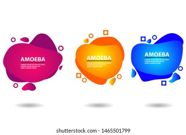 Set of abstract banner. Liquid shape elements with color gradient. Vector illustrations