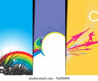 Set of abstract banner with place for your text. vector illustration