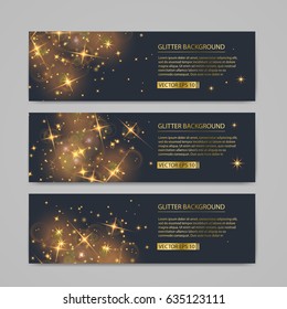 Set of abstract banner with stardust background