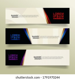 set abstract banner template design with luxury and elegant flow line shape ornate on modern pattern background. vector illustration