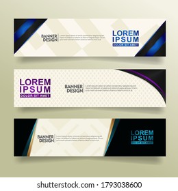 set abstract banner template design with luxury and elegant flow line shape ornate on modern pattern background. vector illustration