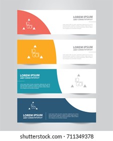 Set of Abstract banner template Design. Modern Colorful business banner template. Horizontal advertising banner.