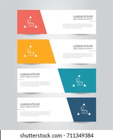 Set of Abstract banner template Design. Modern Colorful business banner template. Horizontal advertising banner.