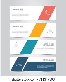 Set of Abstract banner template Design. Modern Colorful business banner template. Horizontal advertising banner.