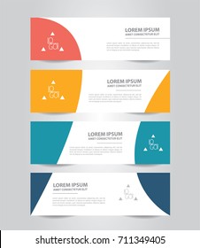Set of Abstract banner template Design. Modern Colorful business banner template. Horizontal advertising banner.