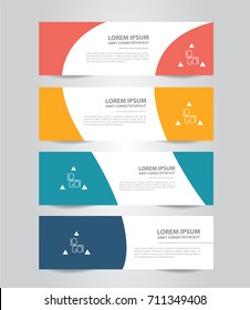 Set of Abstract banner template Design. Modern Colorful business banner template. Horizontal advertising banner.