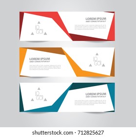 Set of Abstract banner template Design. Modern Colorful business banner template. Horizontal advertising banner.