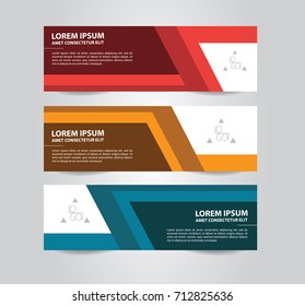 Set of Abstract banner template Design. Modern Colorful business banner template. Horizontal advertising banner.