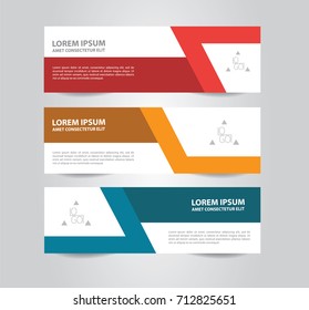 Set of Abstract banner template Design. Modern Colorful business banner template. Horizontal advertising banner.