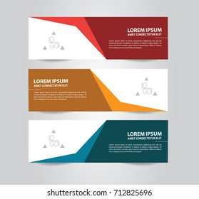 Set of Abstract banner template Design. Modern Colorful business banner template. Horizontal advertising banner.